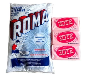 Bundle 1 Kg Roma Polvo Powder laundry detergent 200-400g Zote Laundry Soap Pink - Picture 1 of 63