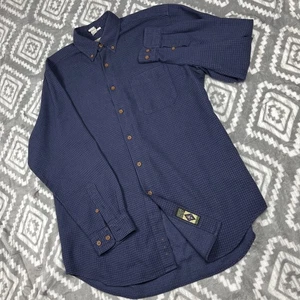 The Territory Ahead Mens LT Tall Blue Corduroy Waffle Shirt Button Long Slv VTG - Picture 1 of 15