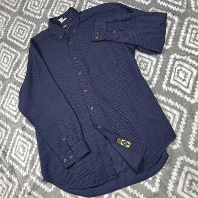 The Territory Ahead Mens LT Tall Blue Corduroy Waffle Shirt Button Long Slv VTG - Image 1 of 4