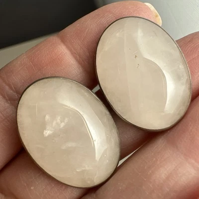 Pendientes perforados cuarzo rosa plata de ley firmados JP Reardon Foto 1 de 4