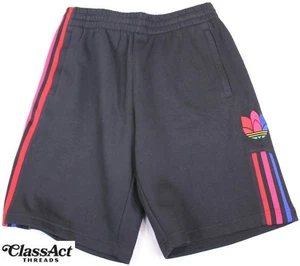 Adidas Men's Black Woven Shorts Trefoil Athletic 3 Striped Sz M - Picture 1 of 5