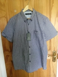 BNWT Ben Sherman Blue Gingham Check Shirt Size Large * NEW * MOD * SKA * SCOOTER - Picture 1 of 9