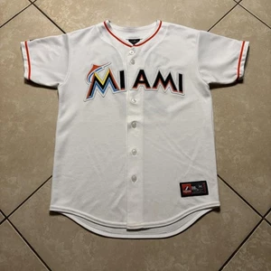 Miami Marlins Trikot Herren Large weiß MLB Baseball Knopf Giancarlo Stanton 27 - Bild 1 von 14