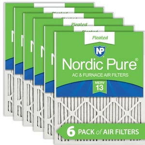 18x25x1 (17_1/2x24_1/2) Pleated MERV 13 Air Filters 6 Pack - Picture 1 of 7
