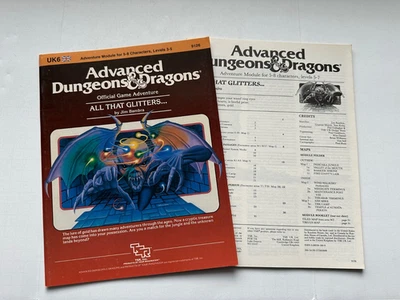 AD&D Dungeons & Dragons UK6 ALL THAT GLITTERS TSR 9126 1984 Game Adventure - Image 1 of 4