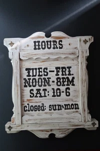 Vtg Hobby Shop Store Hours Advertising Unusual Find Business Salvage - Picture 1 of 16