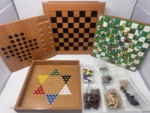 Cardinal Games Real Wood 10 in 1 Classic Game Set 1980s Complete w Manual (Read) - Picture 1 of 14