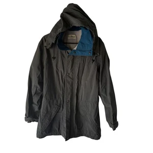 Vintage LL Bean Jacket Mens Large Gray Gore Tex Hooded Rain Parka Outdoor 90s - Picture 1 of 10