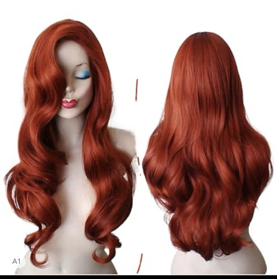 Peluca Larga de Anime Cosplay Resistente al Calor Rizada Recta Peluca Completa Ombre Rubia Roja s Foto 1 de 4