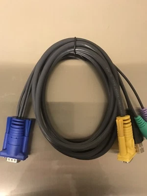New ATEN VGA, USB, PS/2 KVM COMBO CABLE 6ft / 2m - 2L-5303UP Free Shipping - Image 1 of 4