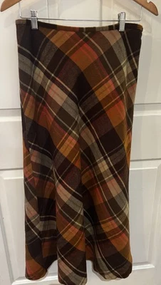 J.G. Hook Skirt Wmns  Vintage Wool Brown Plaid Lined ~ SZ 10 Early 1980’s) - Image 1 of 4