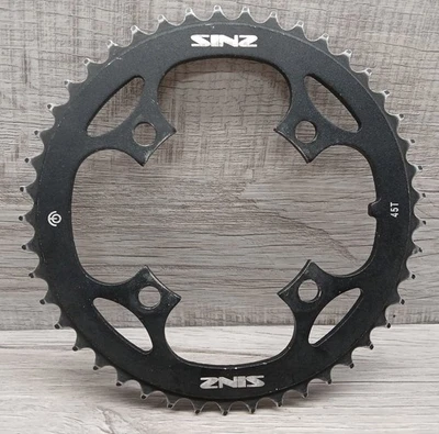 Sinz 45 Tooth Single Speed 3/32" Chainring 4-arm  104 mm - BLACK - Image 1 of 4