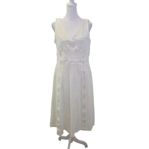 Abito midi Calvin Klein floreale con occhielli sovrapposti aderente e svasato taglia 12 - Foto 1 di 6