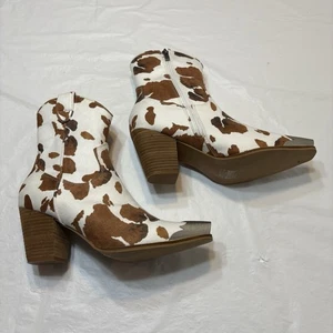 Buckle Beast Fashion Dakota Cow Print Western Ankle Boot Booties Women’s 9 - Picture 1 of 10