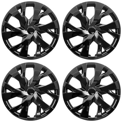 Juego de 4 tapacubos completos a presión negros de 15" para neumáticos R15 y llantas de acero Foto 1 de 4