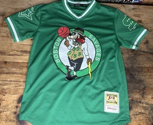 Hudson & Co Boston Savages Basketball Baseball Jersey Green Men’s Lrg Band - Picture 1 of 7