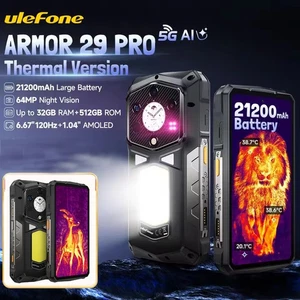 Ulefone Armor 29 Pro Thermal Version 5G AI Rugged Phone 21200mAh 120W 32GB+512GB - Picture 1 of 17