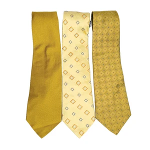 Lauren Ralph Lauren Tommy Hilfiger Ties Neckties Yellow Blue Lot of 3 - Picture 1 of 7