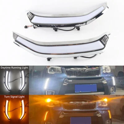 Luz antiniebla LED DRL para Subaru Forester 2013-2018 intermitente lámpara de circulación diurna Foto 1 de 4