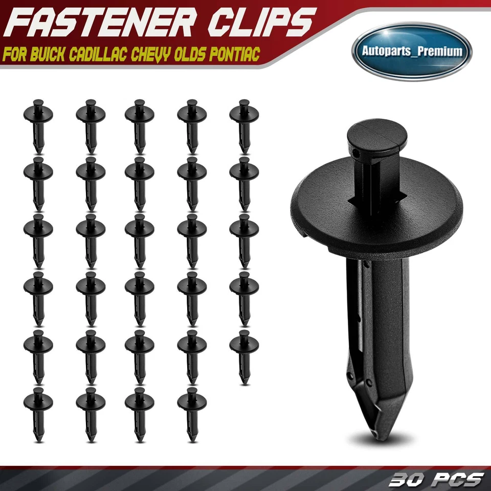 30 piezas sujetadores de retención de fascia de parachoques de nailon de 11,11 mm tipo empuje para GM Saturn Foto 1 de 4