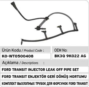 Fuel Injector Leak Off Pipe Ford Transit Mk7 Mk8 2.2 Rwd 2011-2020 - Picture 1 of 1