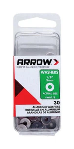 Arrow 1/8 in. D Aluminum Flat Washers Silver 30 pk - Picture 1 of 1