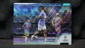 2021-22 Topps Stadium Club Chrome UEFA Eduardo Camavinga Aqua Wave Refractor/250 - Picture 1 of 6