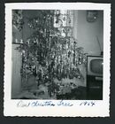 Christmas Tree Nativity Tinsel Living Room TV Photo 1950s Interior Television