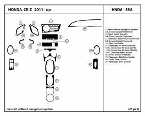 Carbon Fiber Dash Trim Kit for Honda CR-Z w/o navigation sys. interior 2011-2016