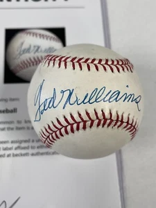 Ted Williams Signed Baseball Beckett COA Boston Red Sox HOF - Picture 1 of 2
