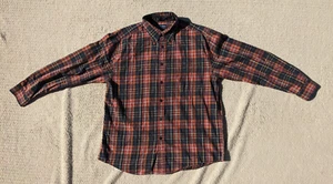 Grant Thomas Long Sleeve w/ Pockets Button Up Plaid Red Blue- M - Picture 1 of 6