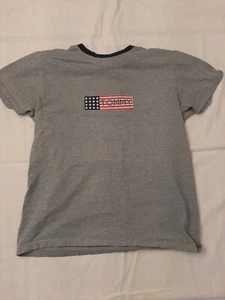 RARE Vintage 90s Tommy Hilfiger Womens T Shirt Flag logo USA Grey Small - Picture 1 of 4