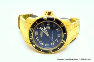 Invicta 15346 Pro Diver Quartz Gold Tone Watch 48.8mm Black Dial SHORT BRACELET - Picture 1 of 8
