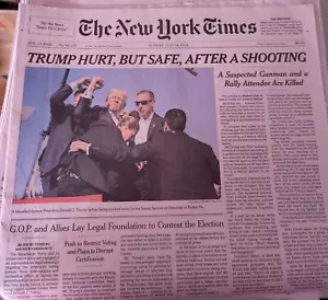 New Donald Trump Shot New York Times Newspaper July 14 2024 - Picture 1 of 1