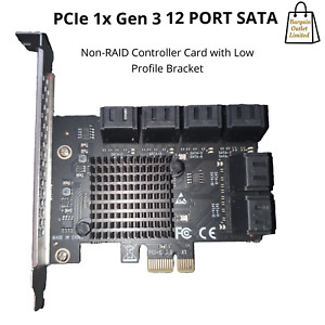 12-Port SATA 3.0 Controller Expansion Card PCIE Gen 3 Low profile bracket  525