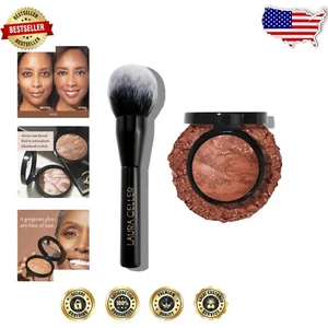 Expertly Blended Baked Bronzer + Shed-Free Brush for Perfect Sun-Kissed Skin - Picture 1 of 11