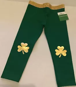Leggings verdes de trébol dorado para niñas de 2T o 5T - Imagen 1 de 9