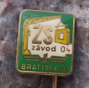 Vintage Czechoslovakia Railway CSD Track laying Company Bratislava Pin Badge - Picture 1 of 2