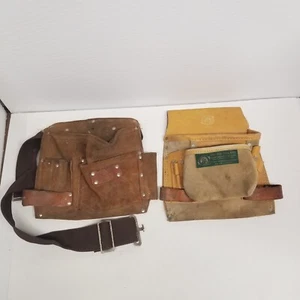 Vintage Atchinson & Rooster R-823 Leather Nail & Tool Belt Lot of 2 - Picture 1 of 9