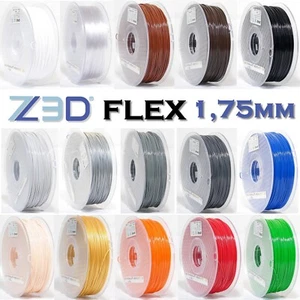 Z3D TPU FLEX 95A 1,75mm Impresora 3D Filamento Elástico Flexible Goma Selección de Color - Imagen 1 de 52