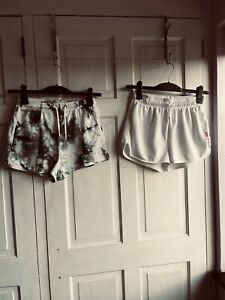 Bershka Marble Shorts Size Small & Primark White Shorts Size XS