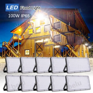 10x 100W LED Flood Light Outdoor Module Spotlight Yard Security Lamp Warm White - Picture 1 of 12