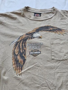Camicia Harley Davidson vintage uomo grande Forever Free Bald Eagle Baltimora MD - Foto 1 di 7