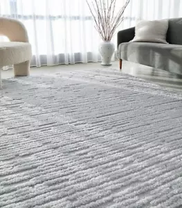 Silver Lounge Room Rug Extra Large Floor Rug Modern Carpet Power Loomed - Picture 1 of 24