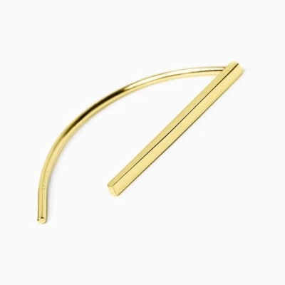 14k Solid Gold Bar Threader Earrings, Stick Earring, Minimalist Line Earrings - Image 1 of 4