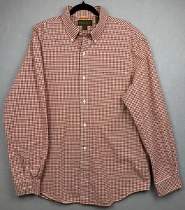 Timberland Langarm Button Down Hemd Herren XL rot weiß Gingham kariert - Bild 1 von 12