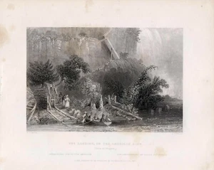The Landing on the American Side Falls of Niagra; 1845, Wm Bartlett - Picture 1 of 1