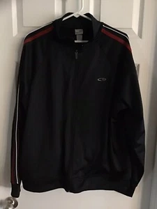 Champion Track Jacket Men's L Black & Red Full Zip ,Pockets Logo Running - Picture 1 of 5