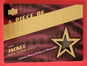 GEORGE CLOONEY RELIC SWATCH CARD JACKET WORN IN MOVIE 3 KINGS PIECE HOLLYWOOD - Picture 1 of 2