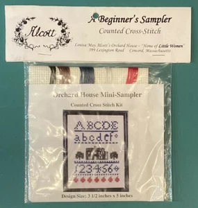 Alcott Orchard House Mini-Sampler Counted Cross Stitch Kit NIP 3 1/2” x 5” - Picture 1 of 2